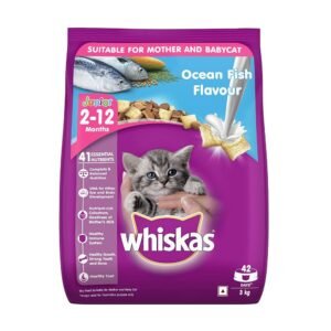 Whiskas Mother Cat & Kitten (2-12 Months) Dry Cat Food, Ocean Fish Flavour, 3kg