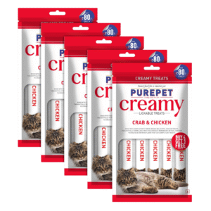 Purepet Creamy Treat Crab & Chicken Lickable Cat Treat (Pack of 4)