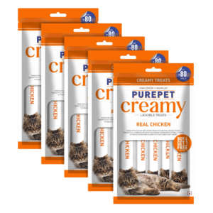 Purepet Creamy Treat Real Chicken Lickable Cat Treat (Pack of 4)